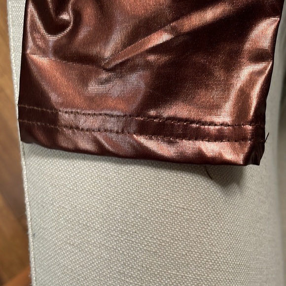 BRONZE PLUNGING NECKLINE GIGOT SLEEVE BODYSUIT - Picture 12 of 13